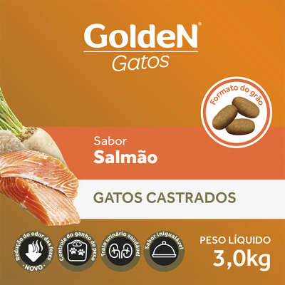 Ração Seca PremieR Pet Golden Salmão para Gatos Adultos Castrados - Imagem 4